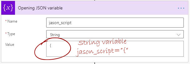 String variable JSON