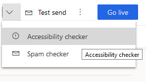 Marketing email accessibility checker control