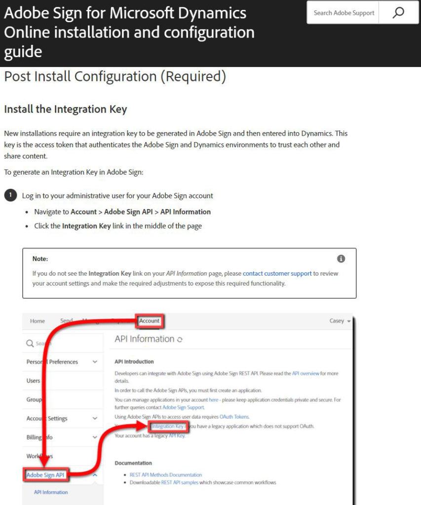 From the Installation guide Adobe Sign for Microsoft Dynamics 365 trial