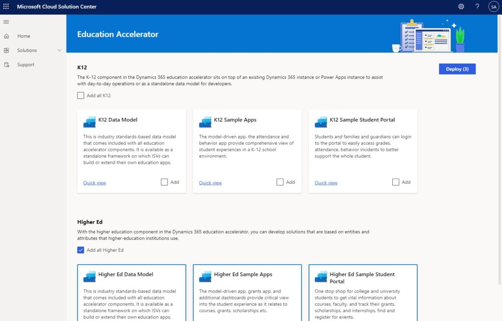 Microsoft Cloud Solution Center - Education Accelerator