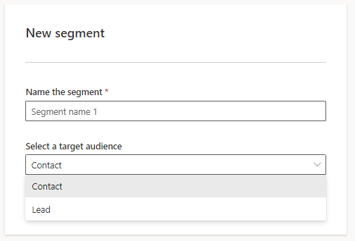 new D365 Marketing segmentation - The segment target audience - Leads.